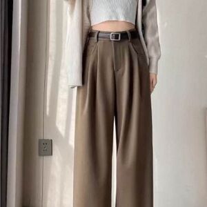 Elegant Brown Wide-Leg Pants